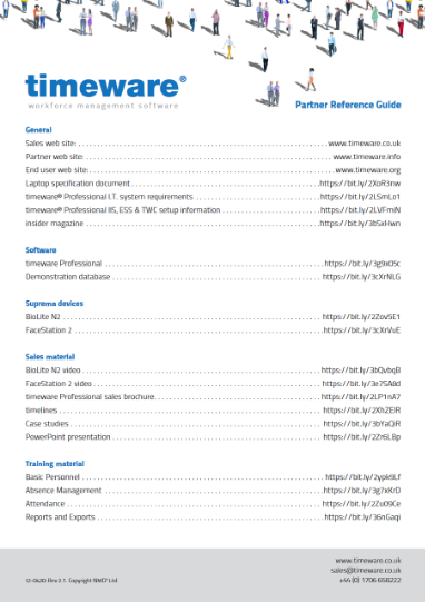 timeware® Partner Reference Guide